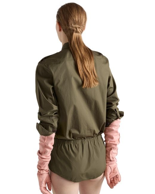 Prada Green Cotton Poplin Shirt, Forest
