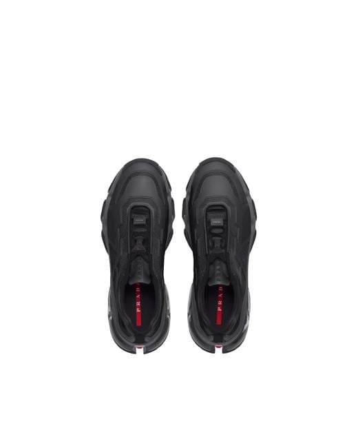 Prada Rubber Collision Cross Sneakers in Black for Men | Lyst