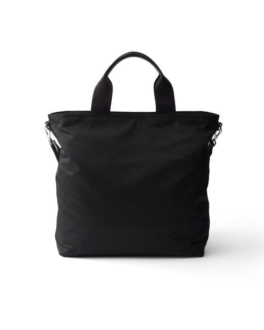 Prada Black Explore Re-Nylon And Leather Tote Bag for men