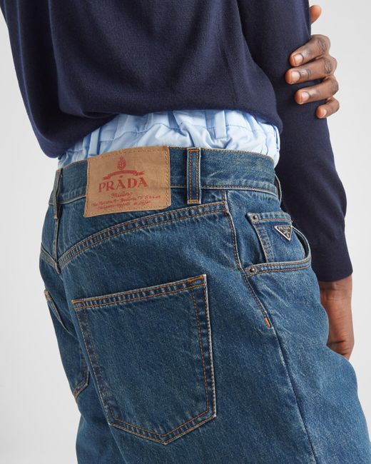 Prada Five-Pocket-Jeans Aus Denim in Blue für Herren