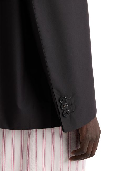 Prada Black Single-Breasted Technical Cotton Jacket for men