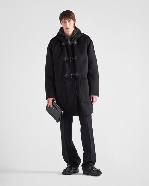 Prada Black Cashmere Duffle Coat for men