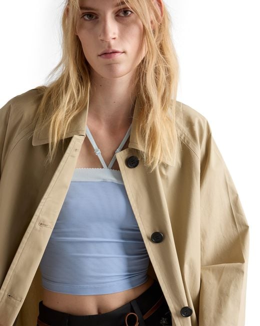 Prada Natural Single-Breasted Cotton Canvas Coat