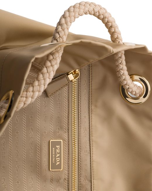 Prada Natural Mariner Large Re-Nylon Bucket Bag