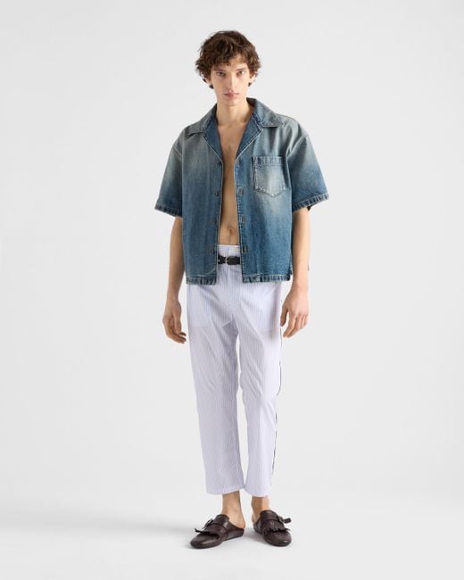 Camicia Bowling di Prada in Blue da Uomo