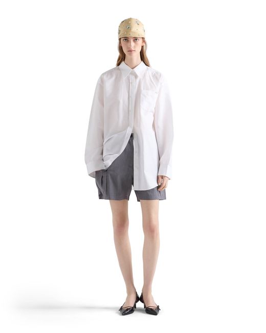 Prada White Linen Muslin Shirt