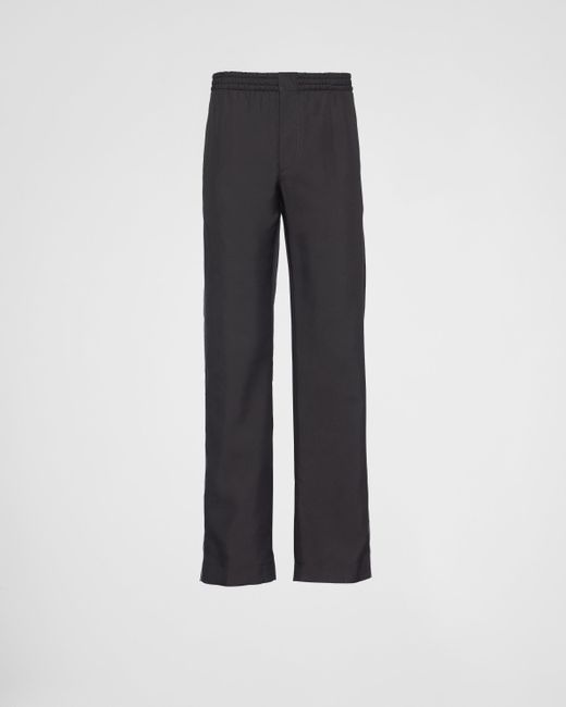 Prada Gray Silk Pants for men