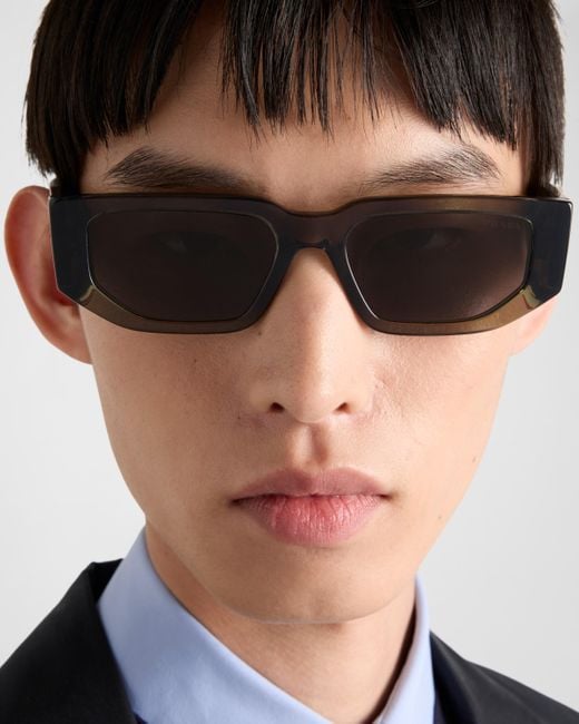Prada Gray Sunglasses With The Triangle Logo for men