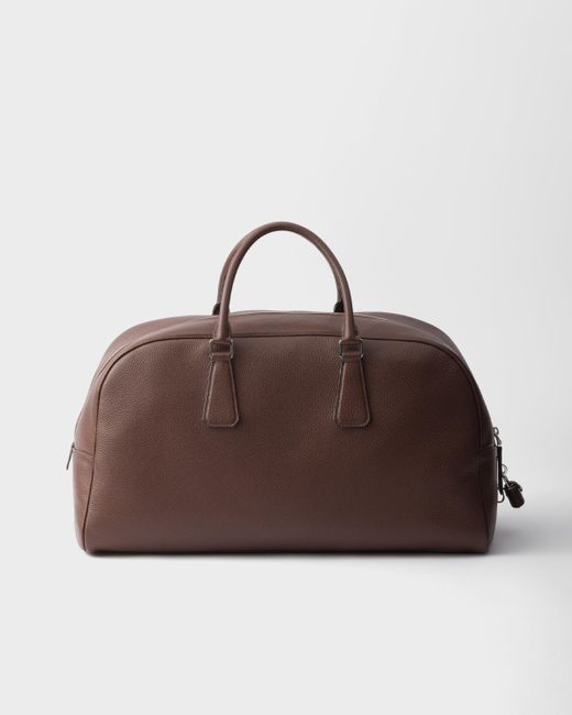 Prada Brown Leather Duffle Bag