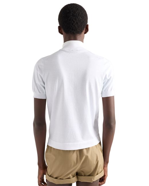 Prada White Cotton Turtleneck Sweater for men