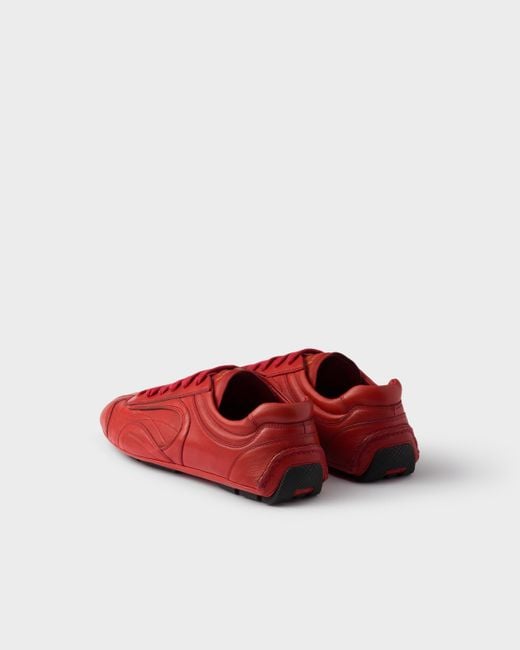 Prada Montecarlo Re-Edition 2005 Sneaker Aus Antikisiertem Nappaleder in Red für Herren