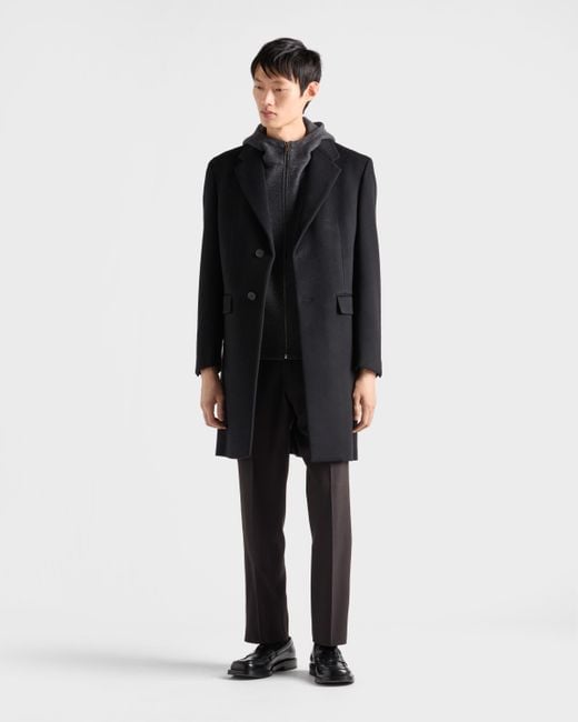 Gilet En Laine Et Cachemire Avec Fermeture À Glissière Prada pour homme en coloris Blue