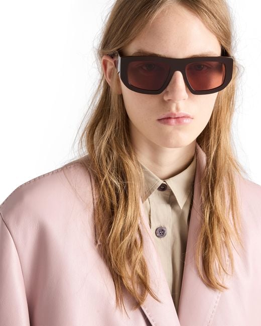 Prada Pink Sunglasses With Triangle Logo