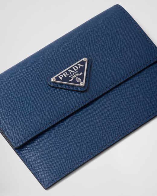 Prada Blue Saffiano Leather Document Holder for men