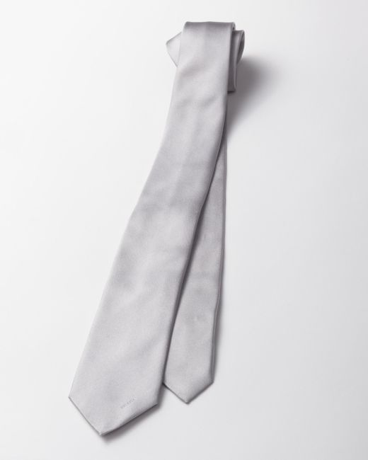 Prada White Satin Tie for men