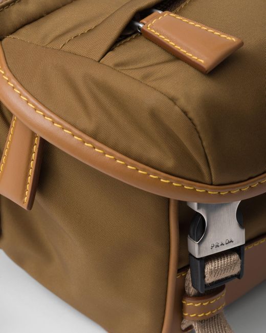 Prada White Re-Nylon And Leather Shoulder Bag for men