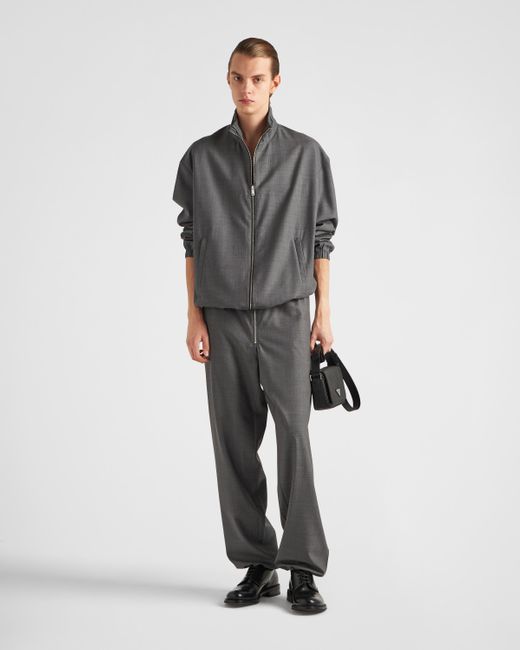 Blouson En Laine Prada pour homme en coloris Gray