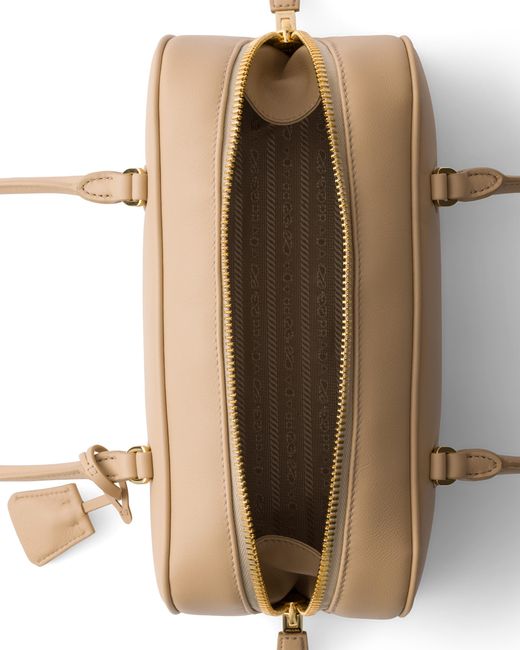 Prada White Medium Leather Top-Handle Bag