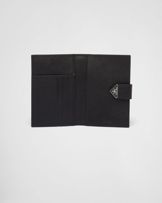 Porta Passaporto In Saffiano di Prada in Black da Uomo