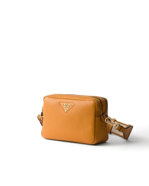 Prada Orange Small Leather Shoulder Bag