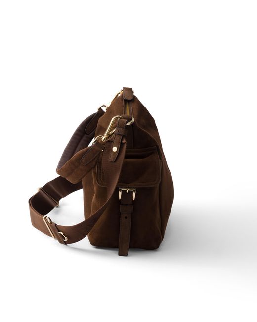 Prada Brown Explore Large Suede Bag