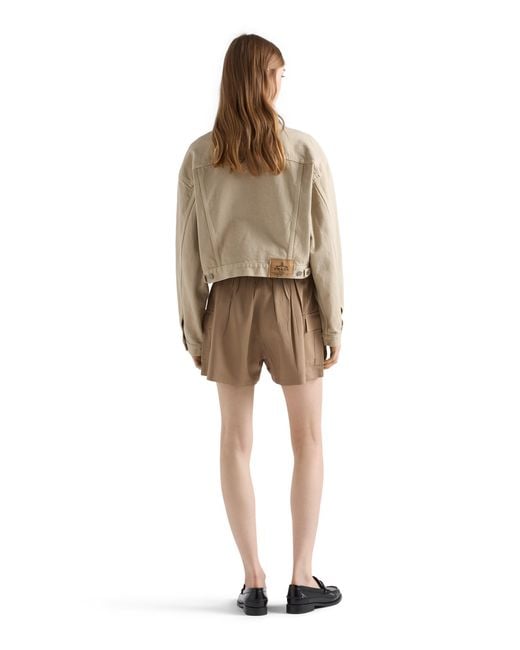 Prada Natural Cropped Old Denim Jacket