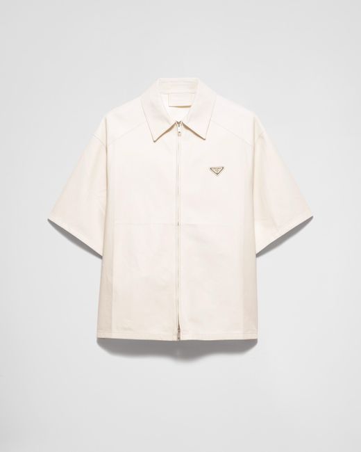 Prada Hemd Aus Nappa-Leder in Natural für Herren