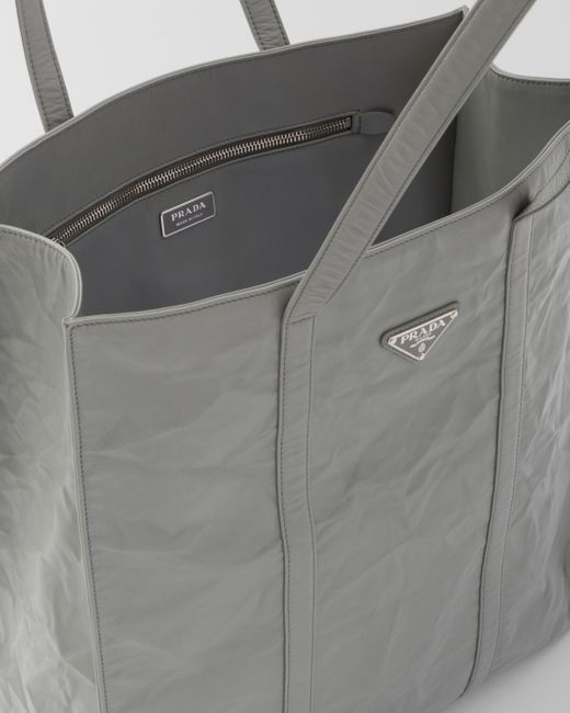 Prada Gray Medium Antique Nappa Leather Tote Bag
