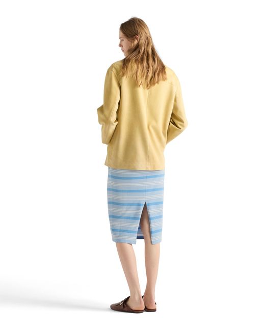 Prada Blue Cotton Midi Skirt