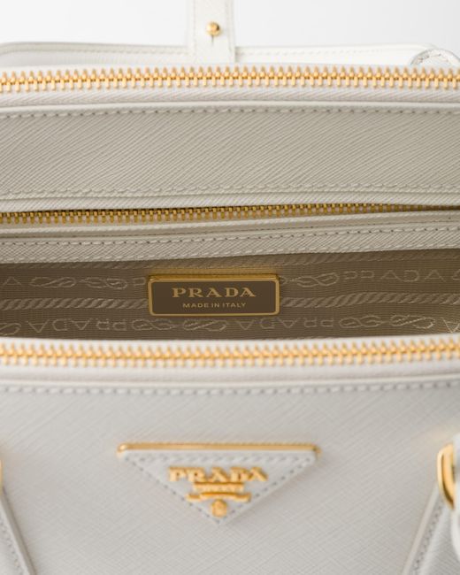 Prada White Medium Galleria Saffiano Leather Bag
