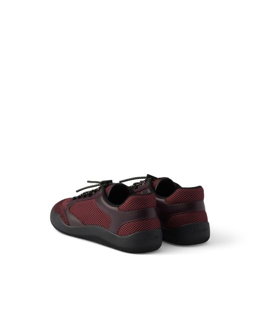 Prada Brown Speedrock Mesh Fabric Sneakers