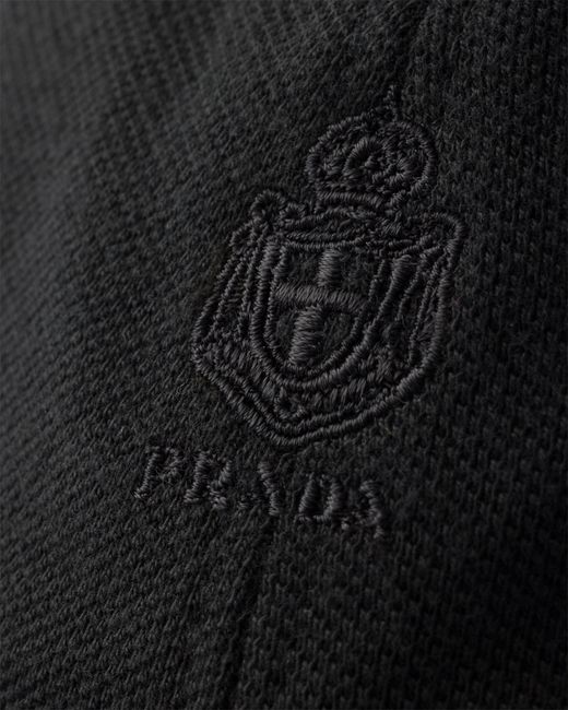 Prada Black Old Piqué Baseball Cap for men