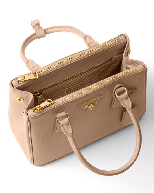 Prada Natural Galleria Small Saffiano Leather Bag