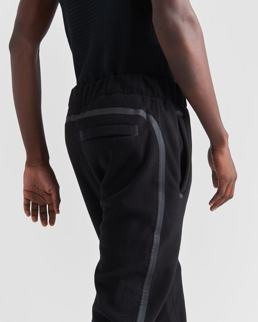 Prada Black Technical Fabric Pants With Heat-sealed Tape for men