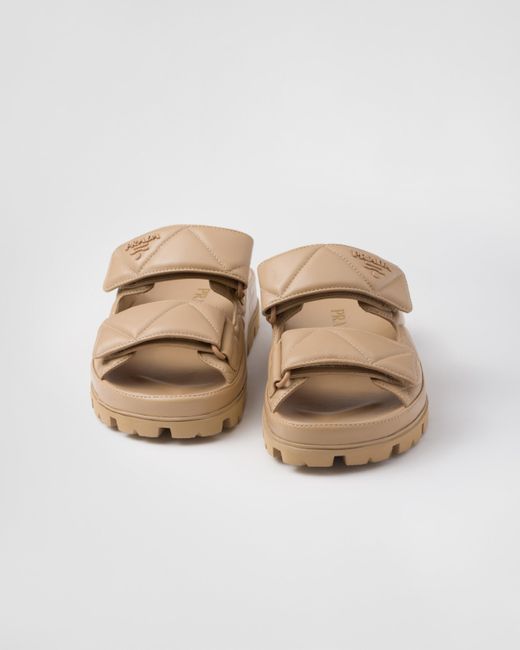 Prada Natural Padded Nappa Leather Sandals