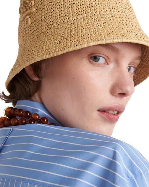 Prada Natural Crochet Bucket Hat