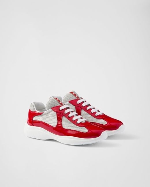 Prada America's Cup Low-top Sneakers in Red | Lyst