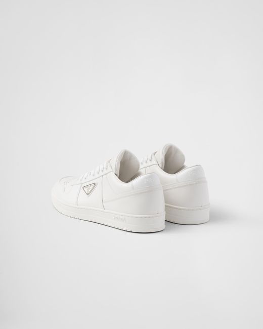 Prada Downtown Sneaker Aus Leder in White für Herren