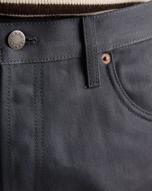 Prada Blue Regular Raw Denim Jeans for men