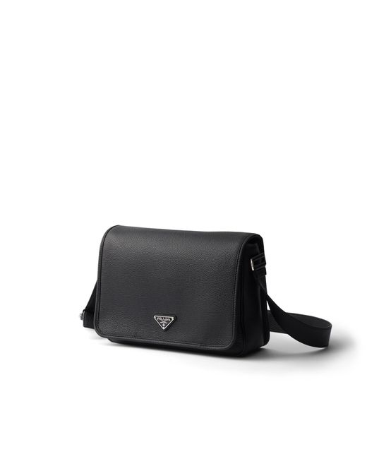 Prada Black Leather Shoulder Bag for men
