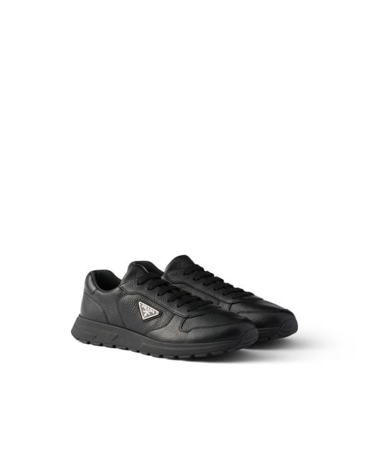 Prada Black Prax 2.0 Leather Sneakers for men