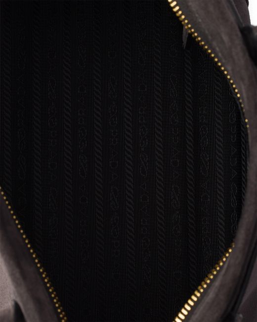 Prada Black Bonnie Medium Suede Handbag