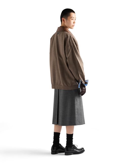 Prada Gray Rush Stitch Midi-Skirt
