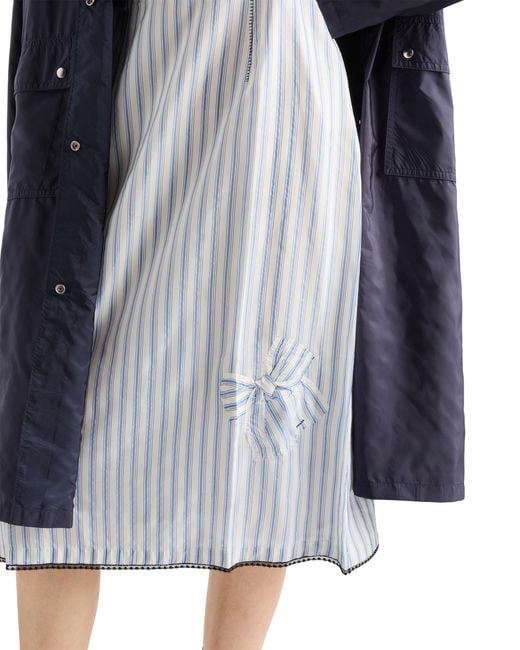 Prada White Striped Dress With Bow, Sapphire