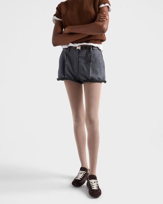 Prada White Montecarlo Re-Edition 2005 Suede And Re-Nylon Sneakers