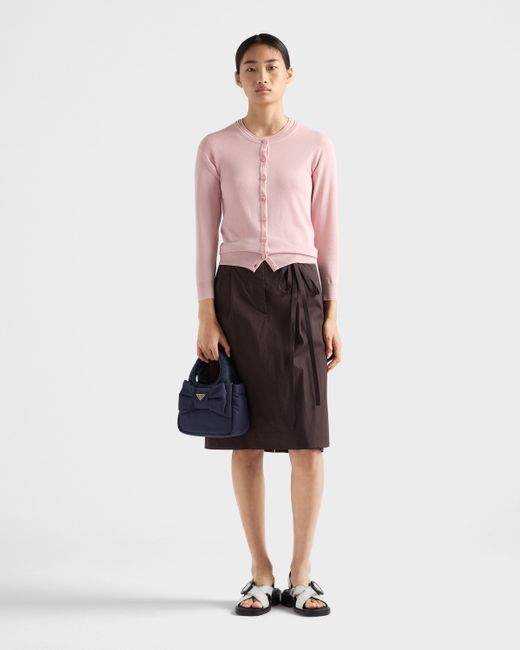 Mini Sac En Re-Nylon Matelassé Avec Nœud Prada en coloris Blue