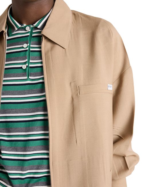 Prada Green Short-Sleeved Striped Cotton Polo Shirt