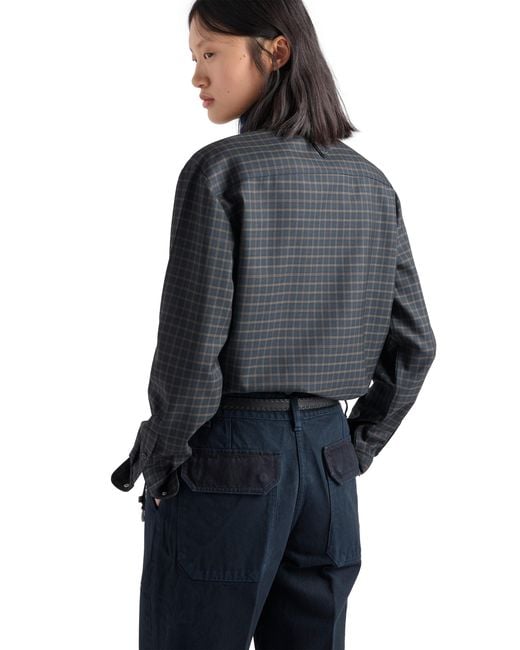 Prada Blue Checked Wool Shirt