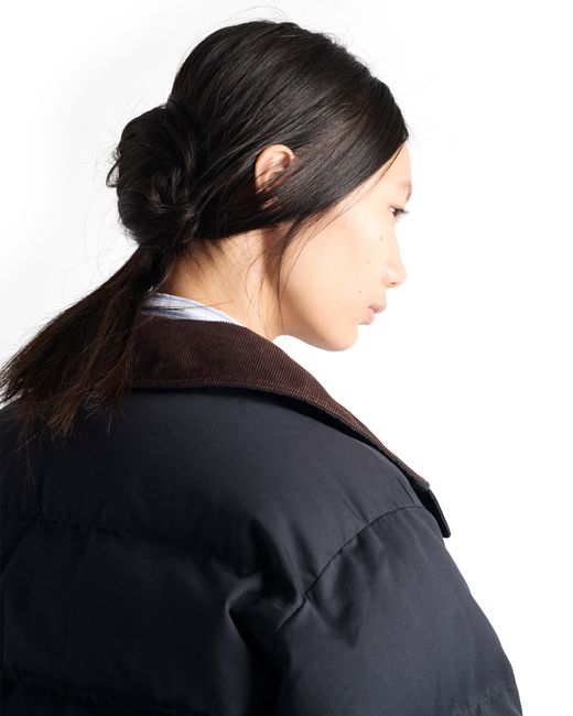 Prada Blue Cropped Compact Poplin Down Jacket
