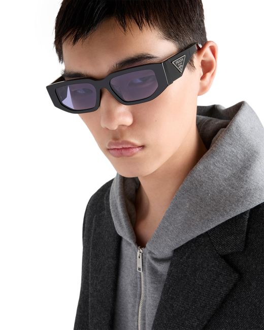 Prada Blue Sunglasses With Triangle Logo for men